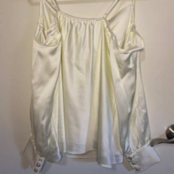 MILLY Silk Cream/Ivory Off Shoulder Top - SIZE M - Picture 3 of 4